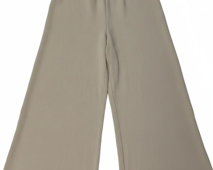 ZARA Beige Wide-Leg Elasticated Flowy Pants