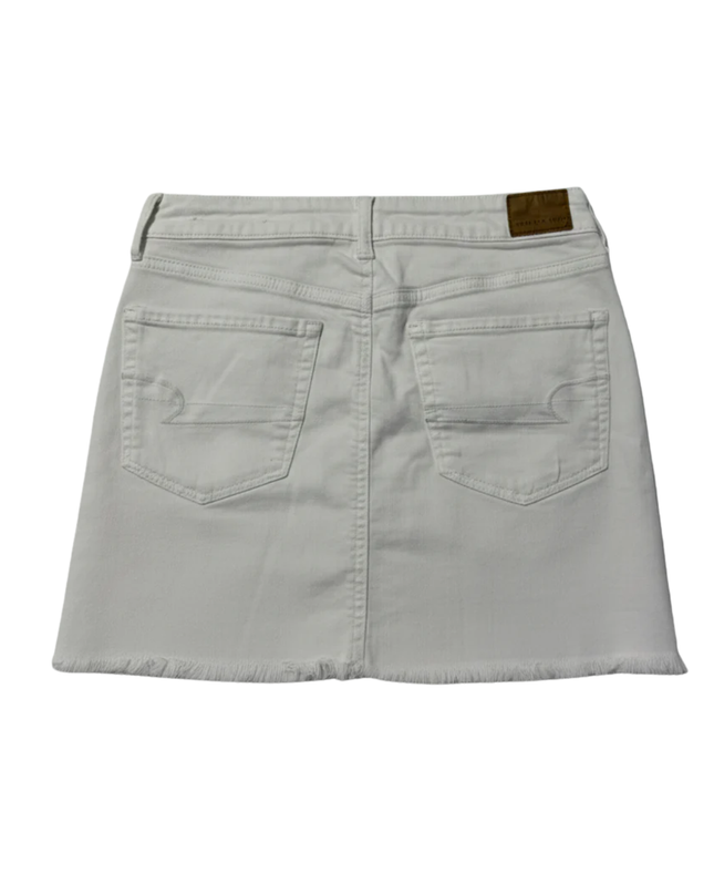 American Eagle White Super Stretch Denim Mini Skirt