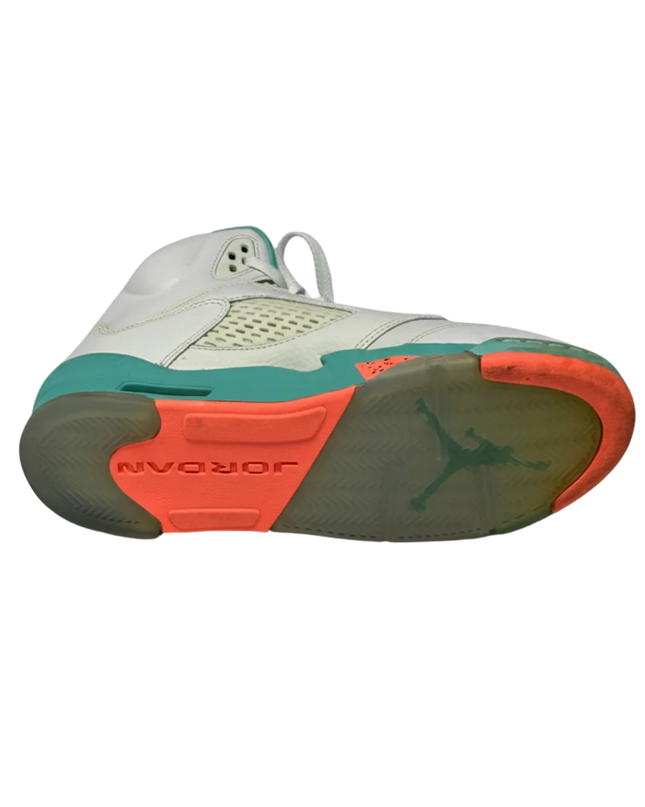 Jordan White/Teal/Orange Air Jordan 5 Retro GS Sneakers