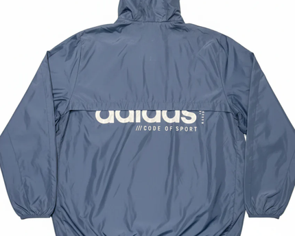 Adidas Blue Full Zip Hooded Windbreaker Jacket