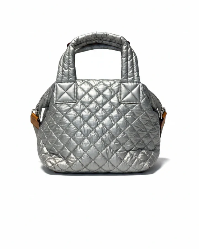 MZ Wallace Silver Quilted Metro Tote Bag