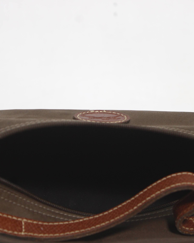 Longchamp Brown Le Pliage Toiletry Case Pouch