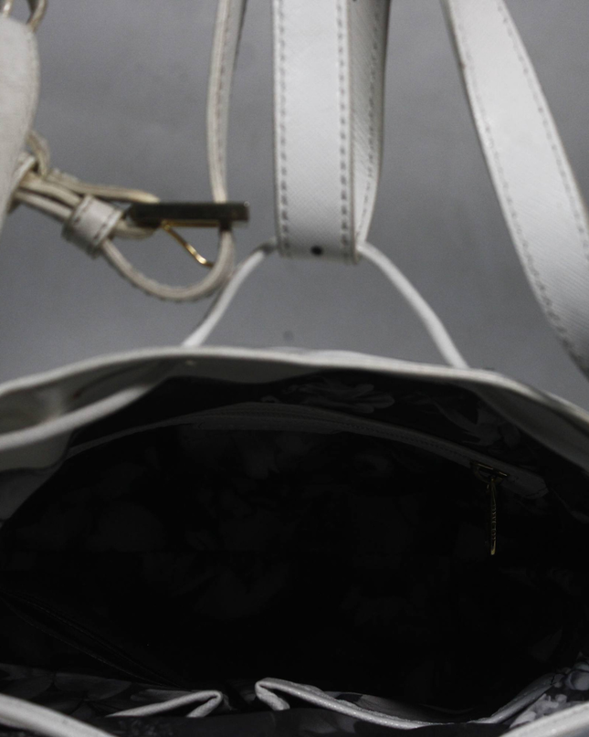 Ted Baker White Saffiano Leather Bucket Bag