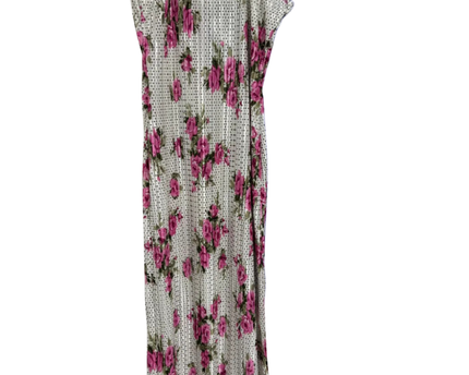 PrettyLittleThing White/Pink Floral Pleated Midi Dress W/Tags