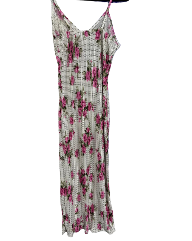 PrettyLittleThing White/Pink Floral Pleated Midi Dress W/Tags