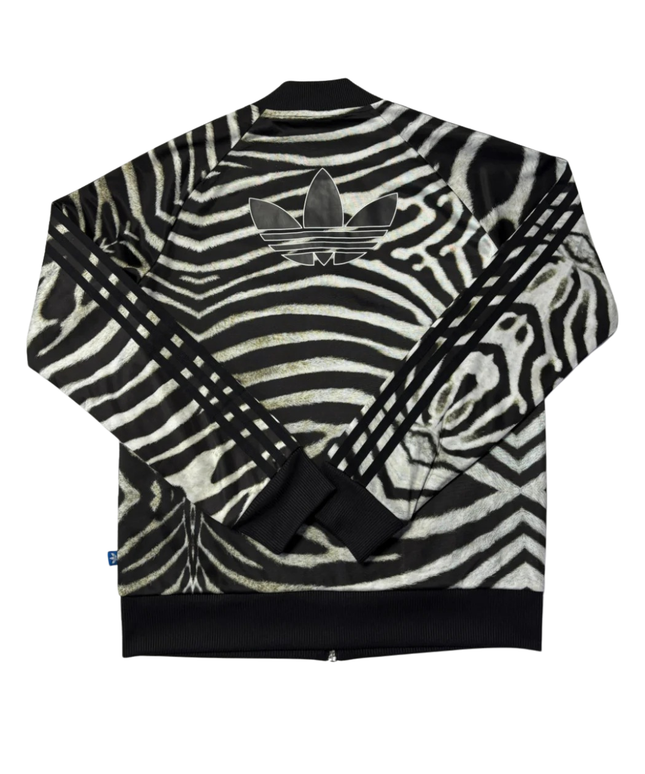 Adidas Black and White Zebra Print Track Jacket