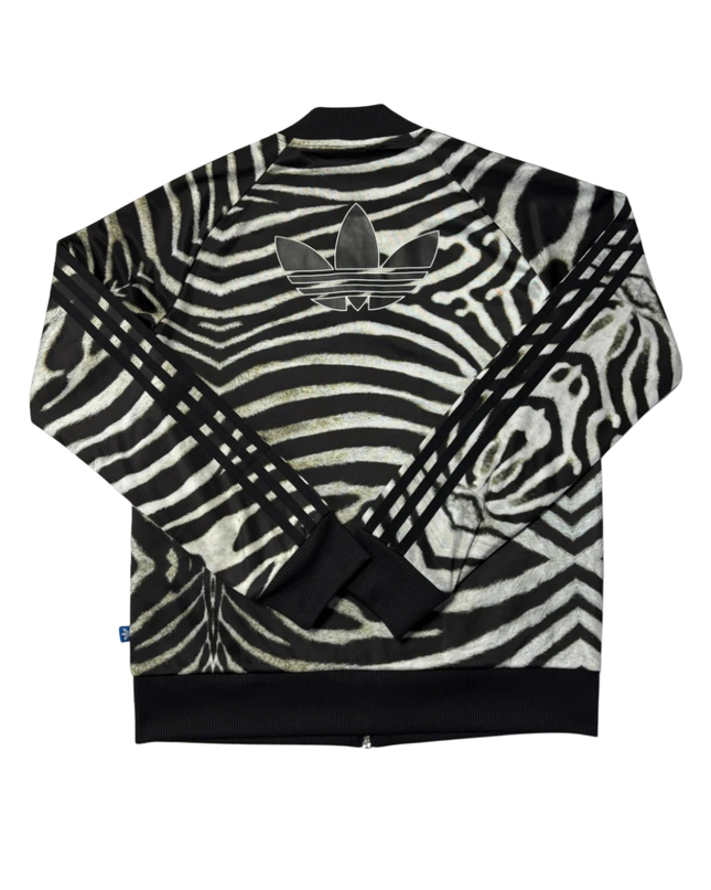 Adidas Black and White Zebra Print Track Jacket