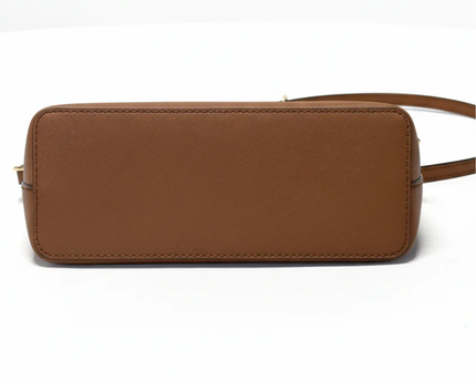 MICHAEL KORS Brown Saffiano Leather Dome Crossbody Bag