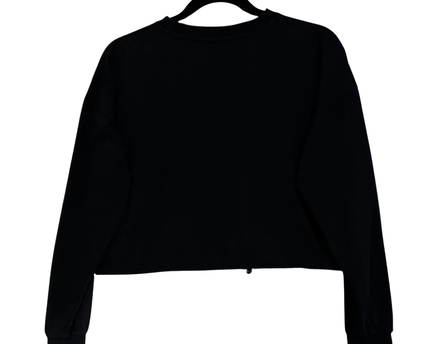 XOXO Black Long Sleeve Drawstring Hem Crop Top