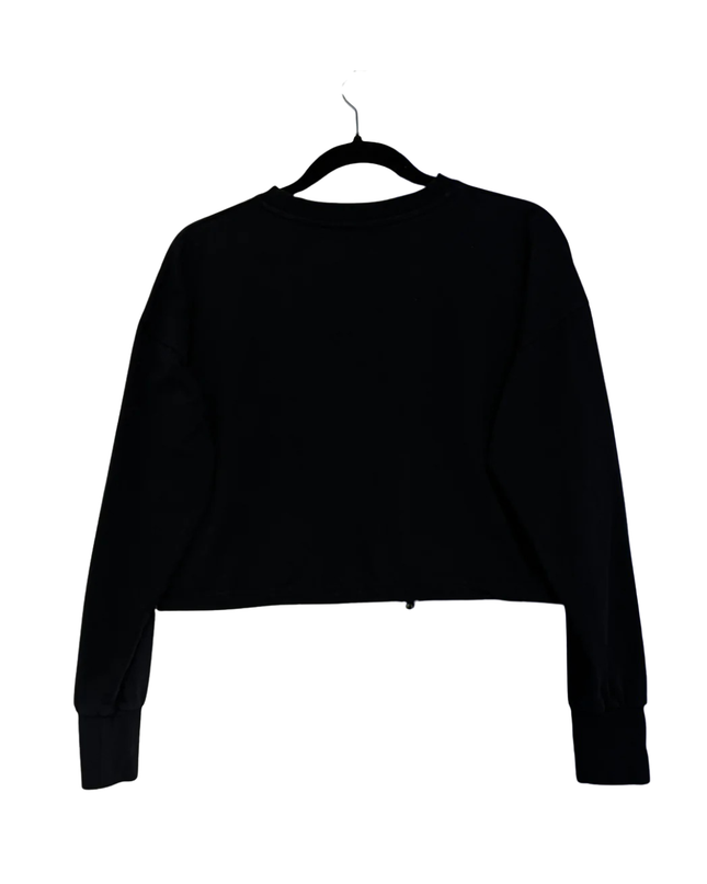 XOXO Black Long Sleeve Drawstring Hem Crop Top