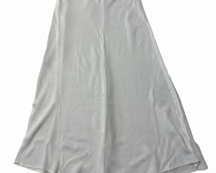 Koton White Satin-Finish Viscose Midi Skirt