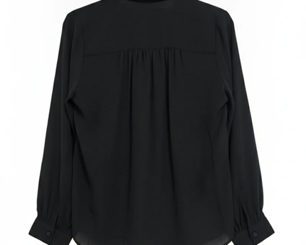 H&M Black Long Sleeve Button-Up Blouse