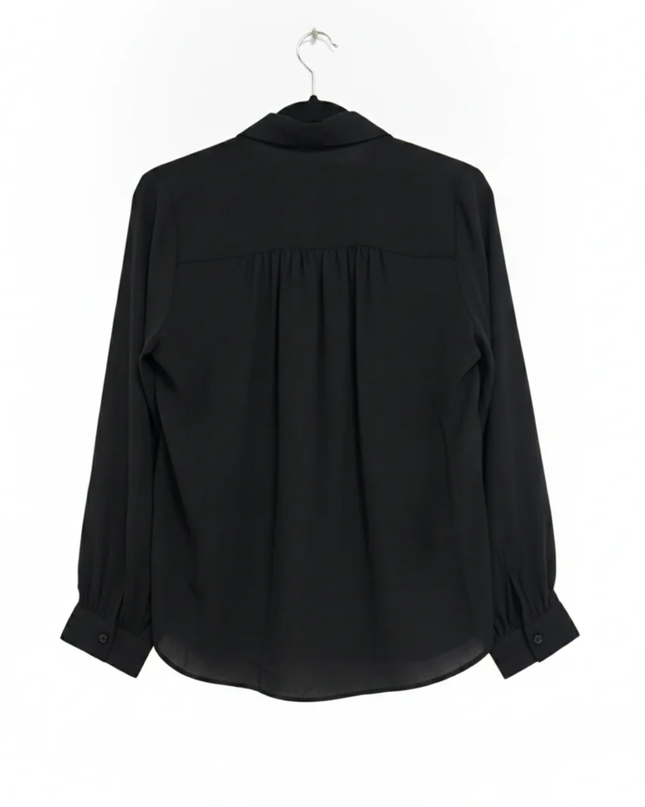 H&M Black Long Sleeve Button-Up Blouse