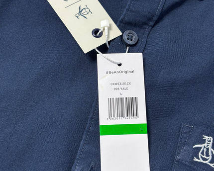 Original Penguin Navy Blue Long-Sleeve Button-Down Shirt