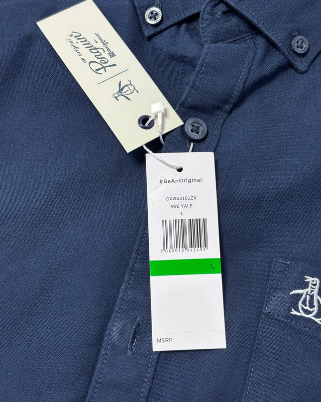Original Penguin Navy Blue Long-Sleeve Button-Down Shirt