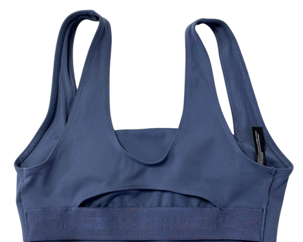 PINK Blue Square Neck Active Cutout Sports Bra