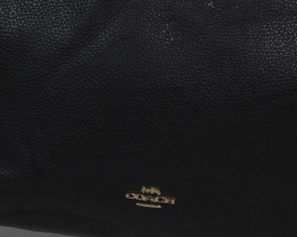 Coach Black Pebbled Leather Chain Strap Tote Bag