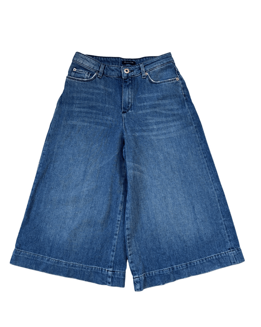 Massimo Dutti Wide-Leg Denim Culottes - XS