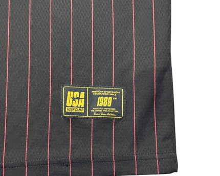 FSBN Black Pinstripe 'Reckless 23' Basketball Style Jersey
