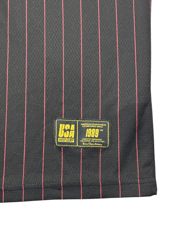 FSBN Black Pinstripe 'Reckless 23' Basketball Style Jersey