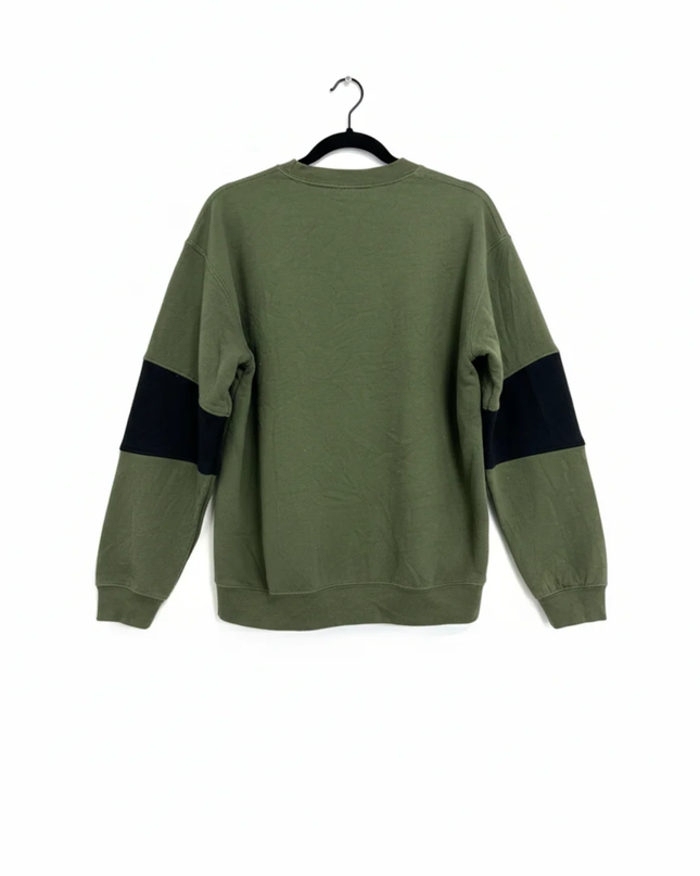 Reworked  Polo Ralph Lauren Green Polo Bear Color-Block Sweatshirt