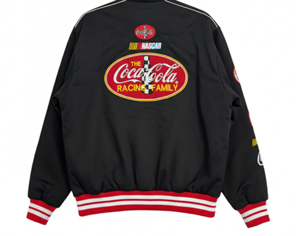 Reworked Black Coca-Cola Racing Family NASCAR Varsity Jacket
