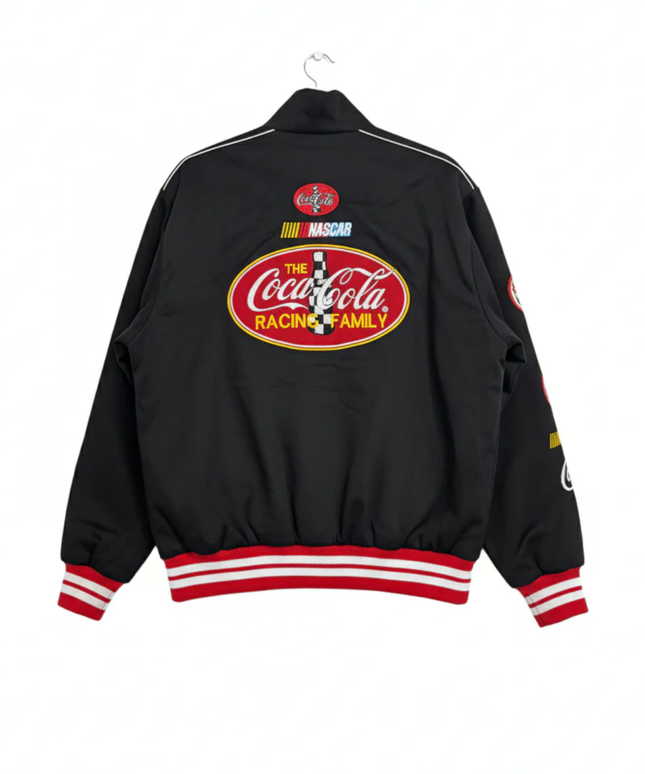 Reworked Black Coca-Cola Racing Family NASCAR Varsity Jacket