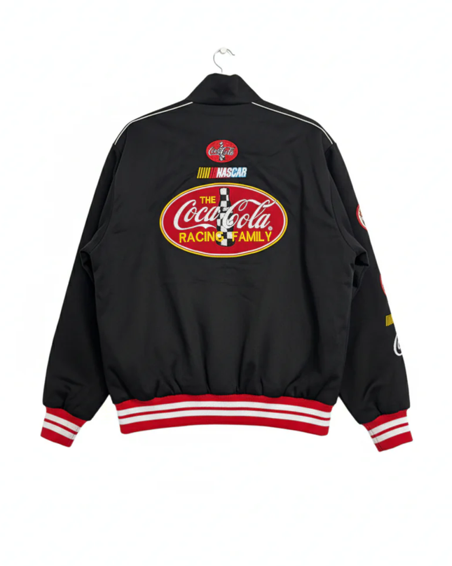 Reworked Black Coca-Cola Racing Family NASCAR Varsity Jacket