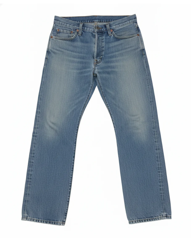 Levi's Blue 501 Original Straight Fit Distressed Jeans