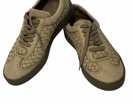 Bottega Veneta Beige Intrecciato Leather Sneakers