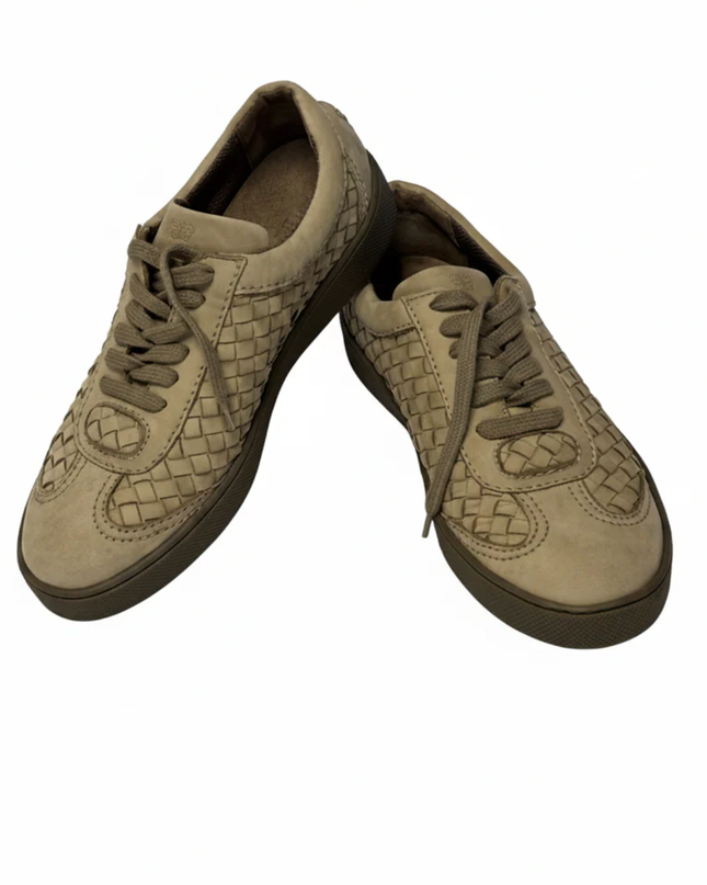 Bottega Veneta Beige Intrecciato Leather Sneakers