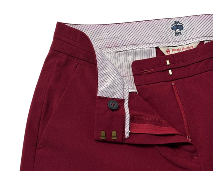 Brooks Brothers Red Fleece Maroon Slim-Fit Trousers