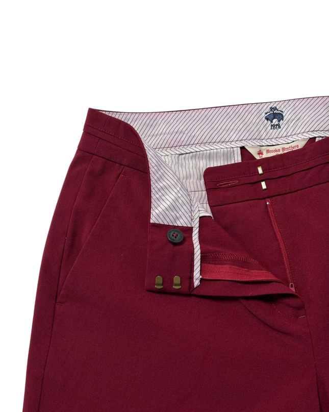 Brooks Brothers Red Fleece Maroon Slim-Fit Trousers