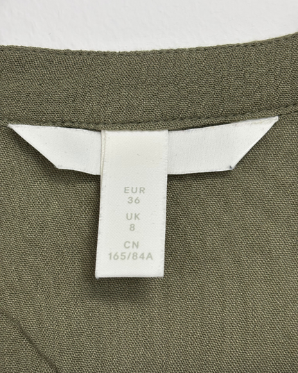 Olive Green Relaxed Fit V-Neck Tunic Top - XL