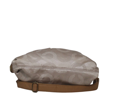 Coach Beige Signature Sateen Satchel Bag