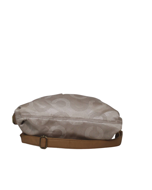 Coach Beige Signature Sateen Satchel Bag