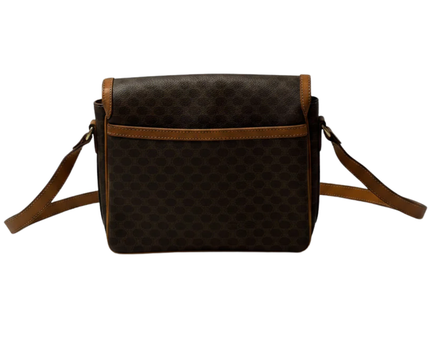 Celine Brown Macadam Monogram Crossbody Bag
