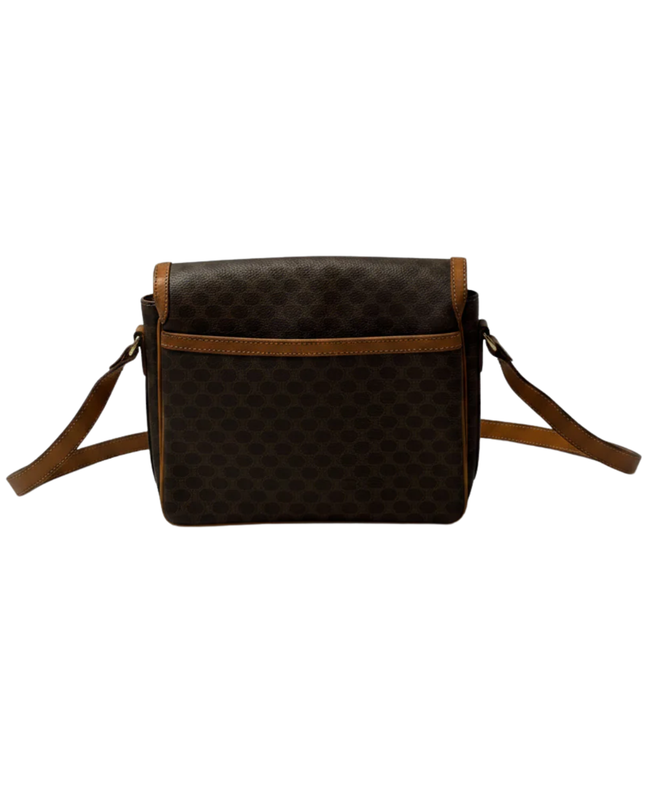 Celine Brown Macadam Monogram Crossbody Bag