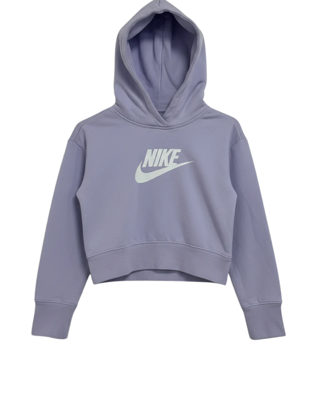 Nike Purple Cropped Fleece Hoodie