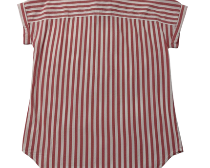Calvin Klein Jeans Red/White Striped Short Sleeve Button-Down Shirt
