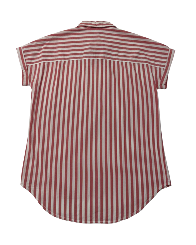 Calvin Klein Jeans Red/White Striped Short Sleeve Button-Down Shirt