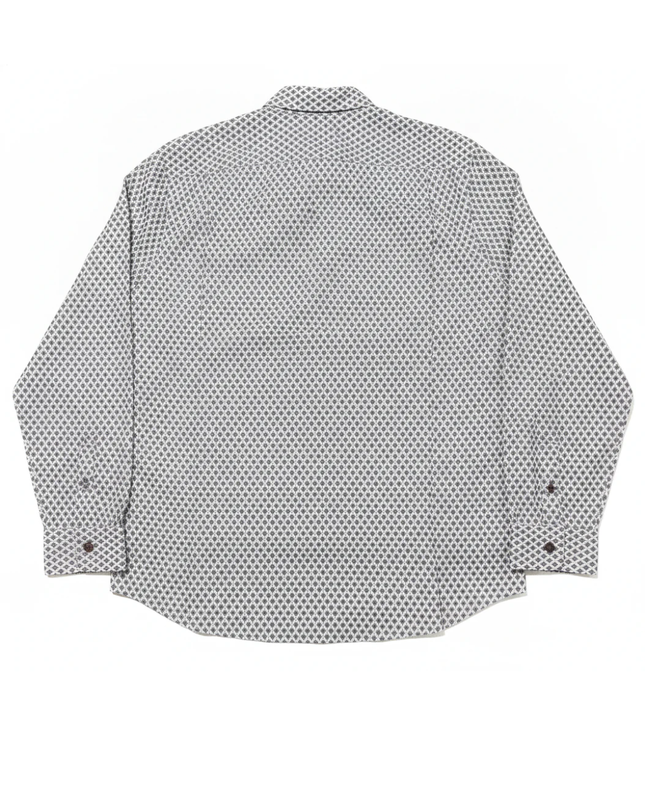 Michael Kors Blue and White Geometric Print Button-Down Shirt