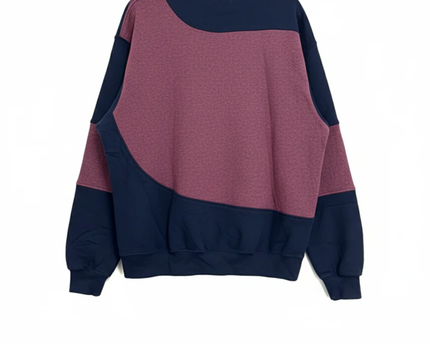 Reworked Polo Ralph Lauren Navy/Maroon Polo Bear Colorblock Sweatshirt