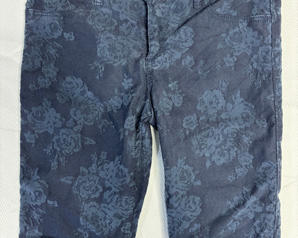 Abercrombie & Fitch Navy Blue Floral Skinny Jeans