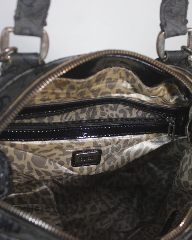 Guess Black Monogram Satchel Bag