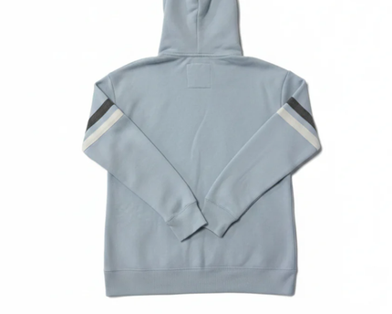 Hollister Light Blue Graphic Hoodie with Sleeve Stripes