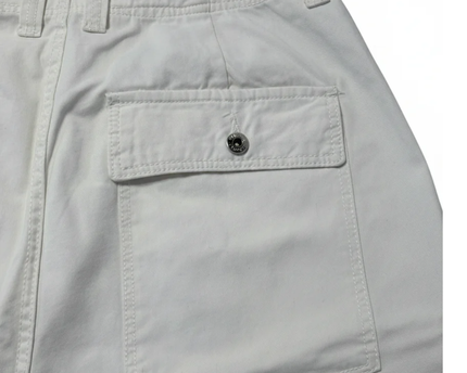 Bershka White High-Waist Cargo Utility Pants