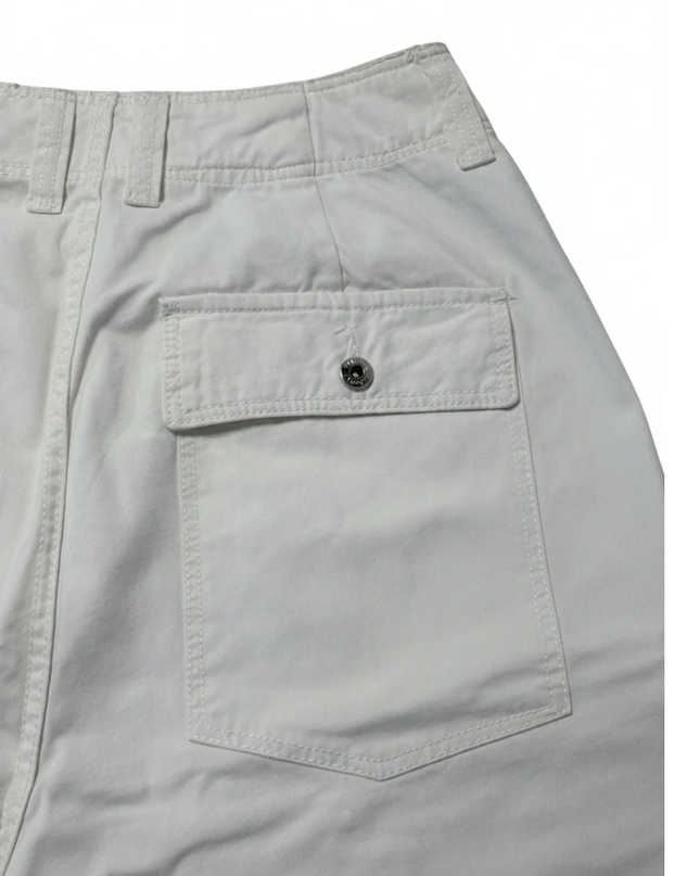 Bershka White High-Waist Cargo Utility Pants