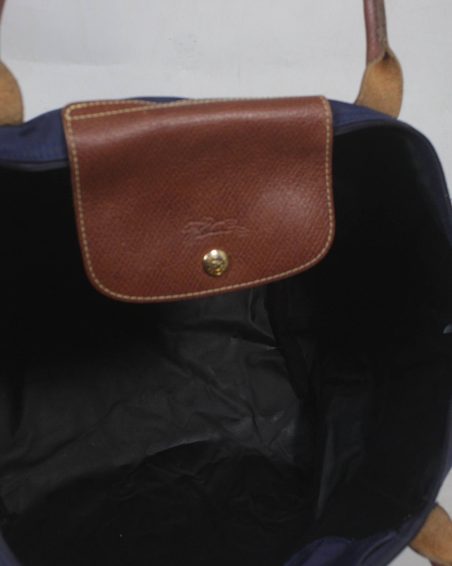Longchamp Navy Blue Le Pliage Large Shoulder Tote Bag