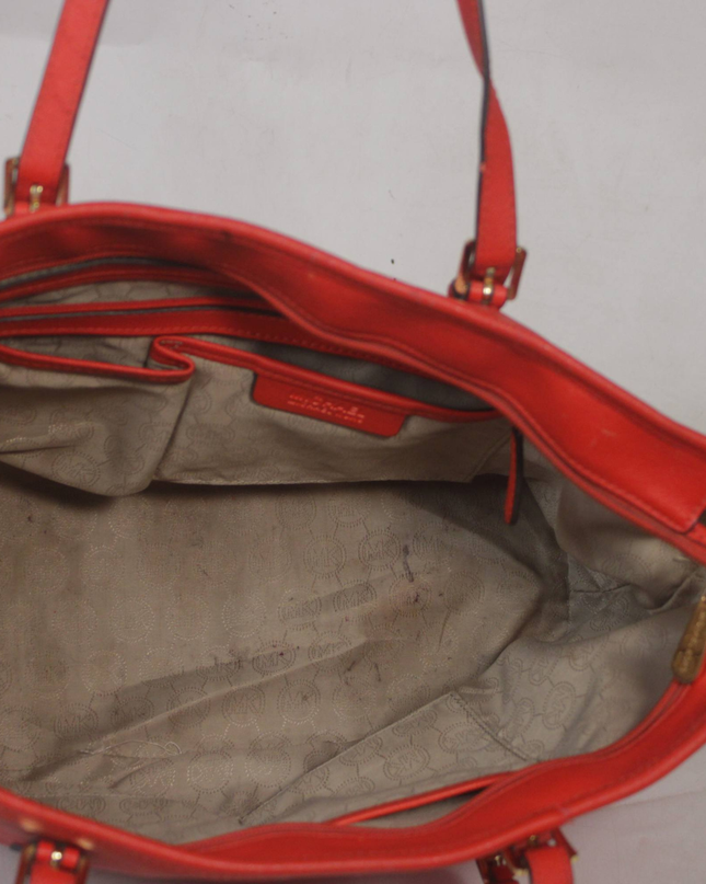 Michael Kors Red Saffiano Leather Tote Bag